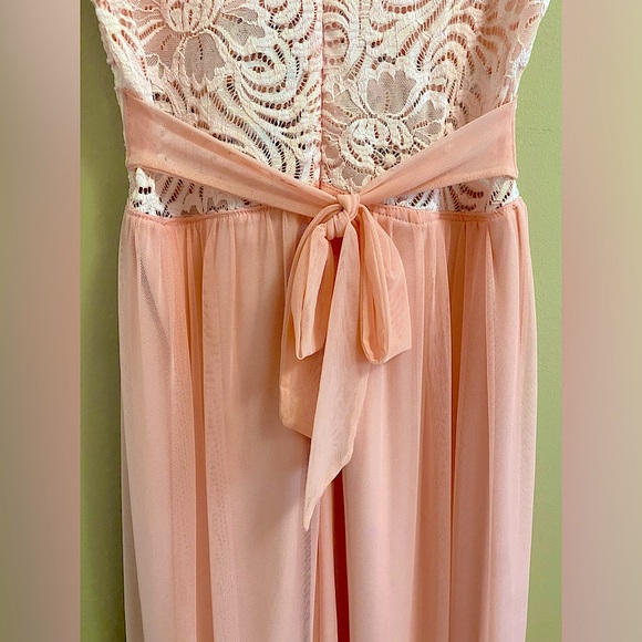 Pink Lace & Chiffon Tailored Bridesmaid Dress , Graduation Dress , Prom Dress - Picture 9 of 11
